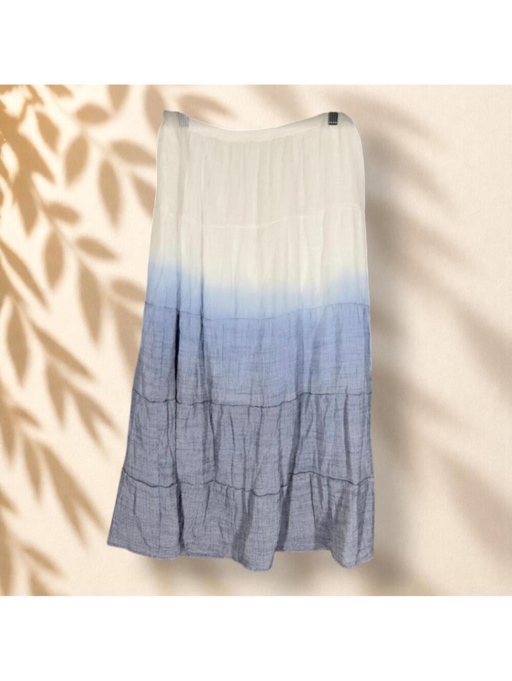 Unbranded Skirt Women M Medium Blue Ombre Maxi Long High Rise Pull On Casual